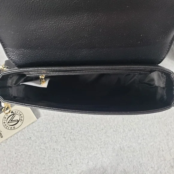 Valentino Orlandi Black Leather Crossbody Bag w/ Coin Pouch & Shoulder Strap Set - Picture 5 of 7